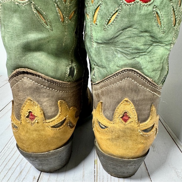 Laredo Womens Miss Kate Size 7.5 Multicolor Suede Cowgirl Western Boots - Picture 10 of 16